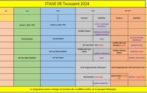 Programme Stage Toussaint 2024