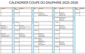 Calendrier Coupe du Dauphiné 2025-2026